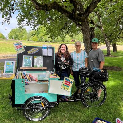 Book Bike with library staff and volunteers