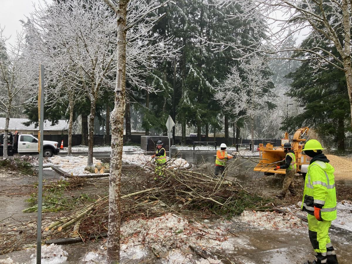 Public works crews responding to 2021 ice storm