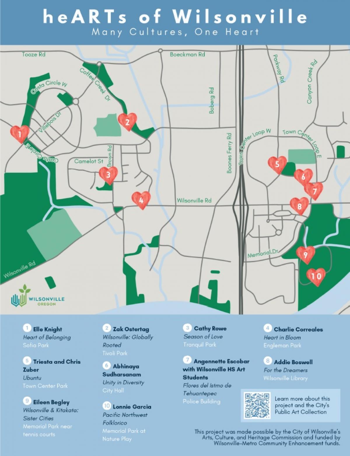 heARTs of Wilsonville MAP heARTs of Wilsonville MAP
