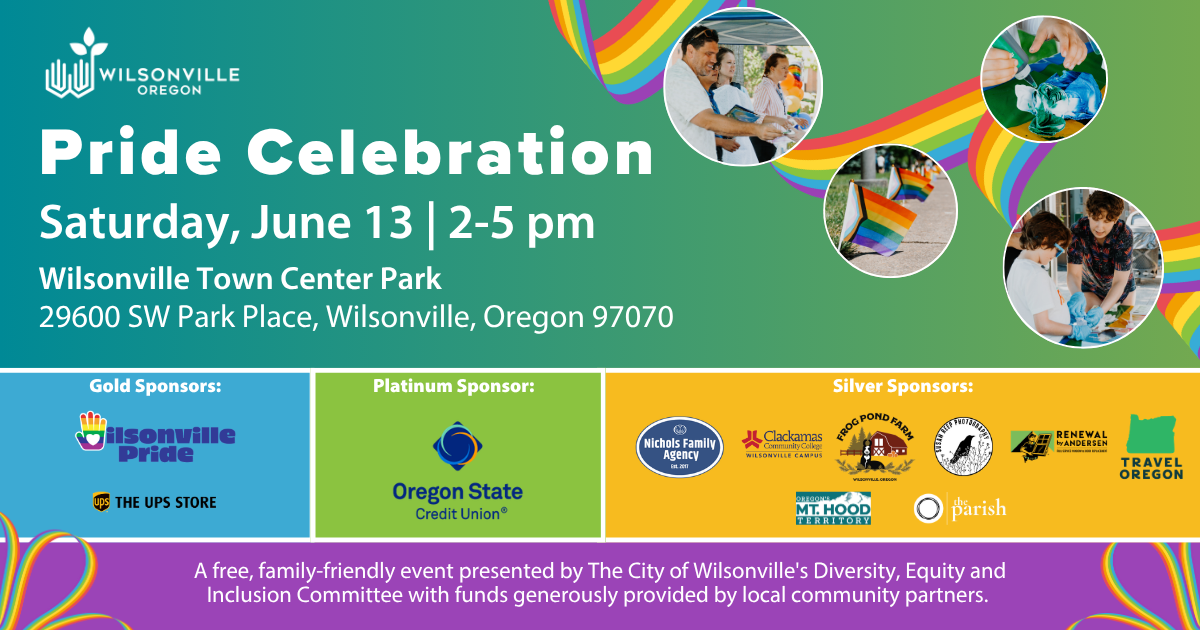 Pride Poster for Pride Celebration Event in Wilsonville, OR