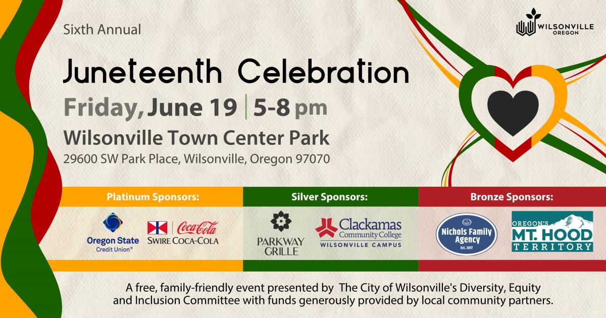 Juneteenth Poster for Juneteenth event in Wilsonville