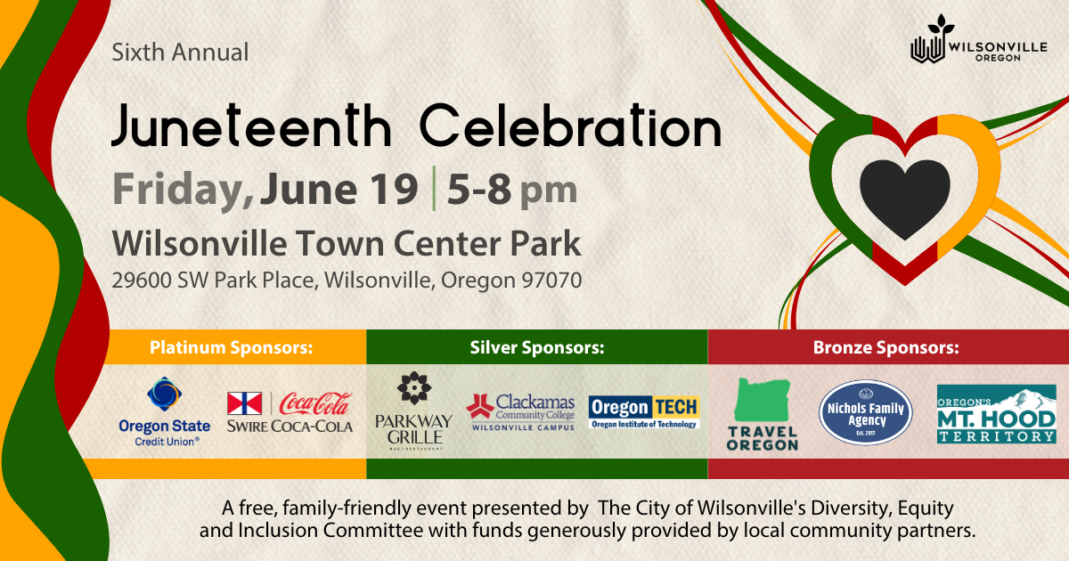 Juneteenth Poster for Juneteenth event in Wilsonville