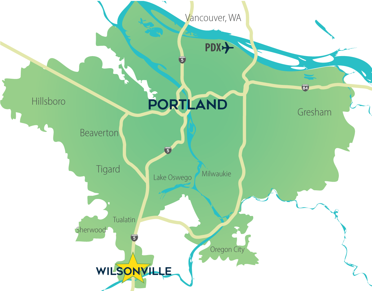 Portland Metro UGB - Wilsonville with star