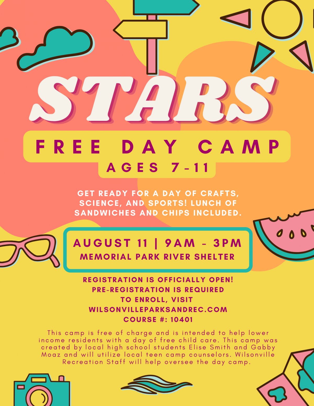 stars day camp for kids flyer