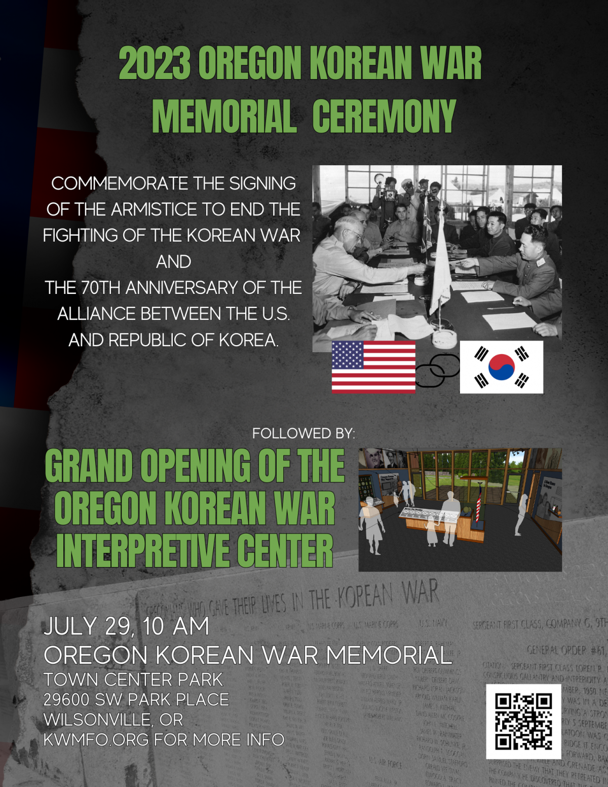 oregon korean memorial ceremony flyer
