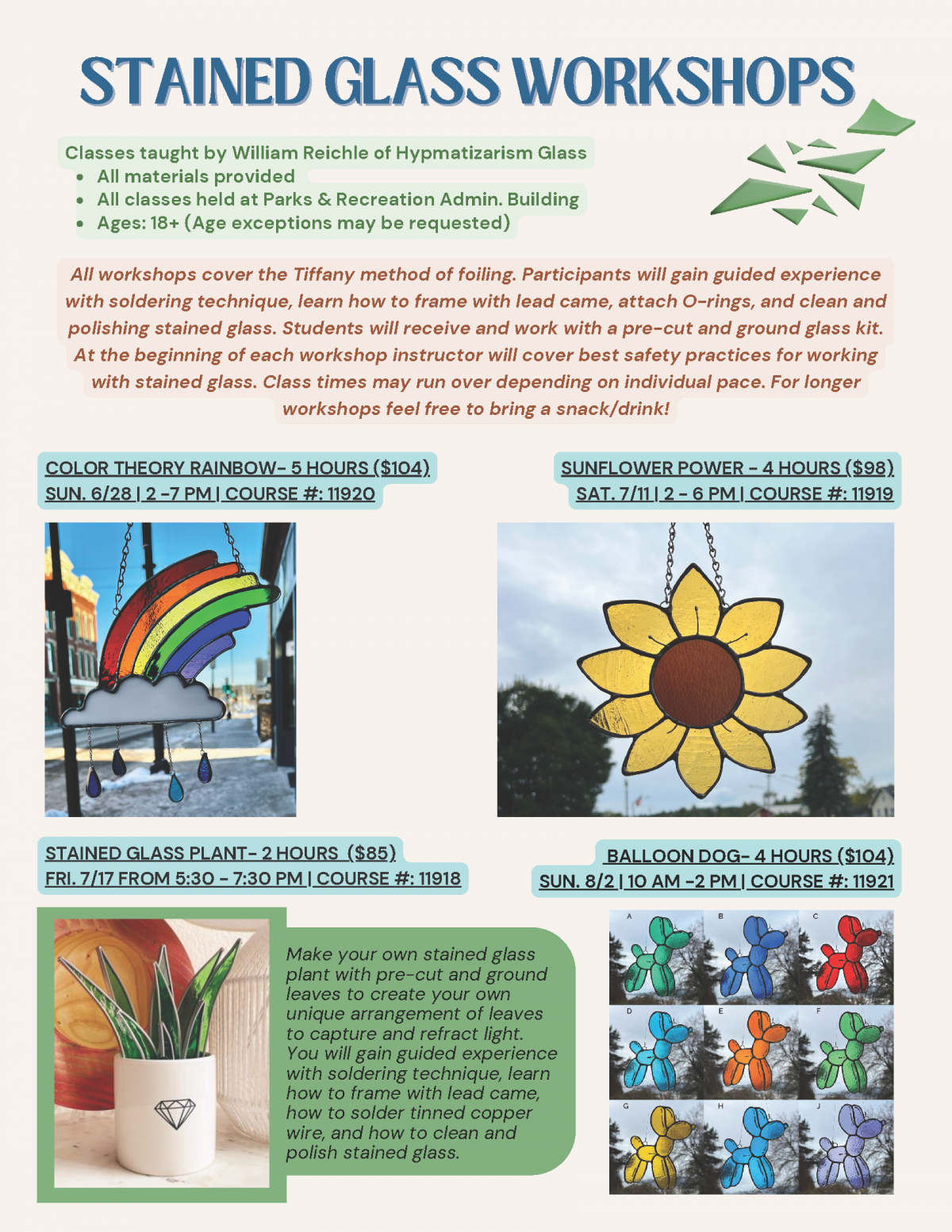 2026 Summer Stained Glass Classes