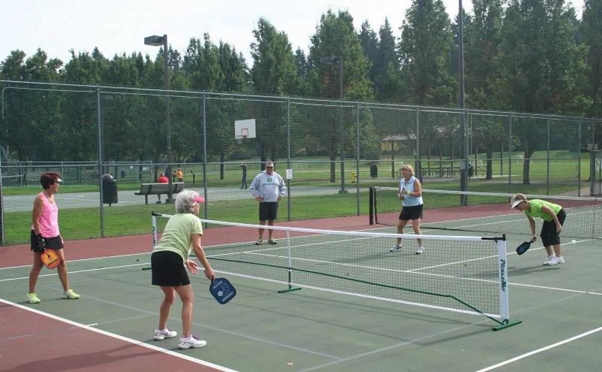 people playing pickleball