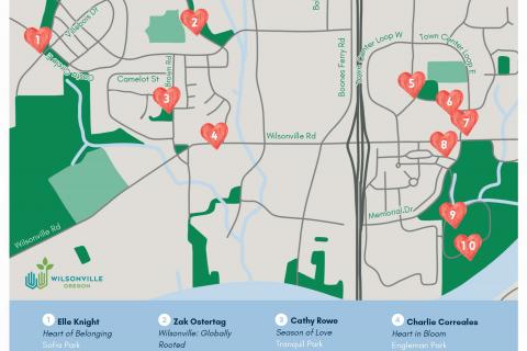 heARTs of Wilsonville Map