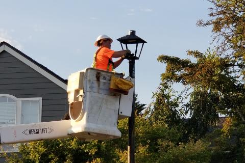 crewman changing light