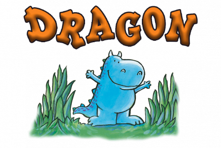dragon text above drawing of Dragon by Dav Pilkey
