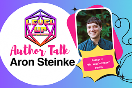 author talk with photo of Aron Steinke