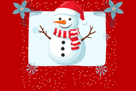 snowman with santa hat