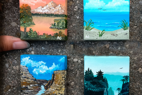 tiny painted canvases