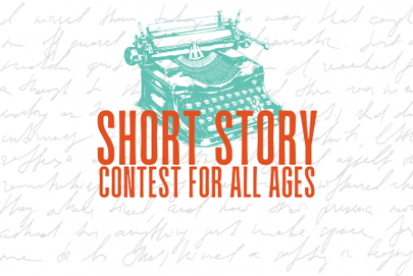 Short Story Contest logo of typewriter with text