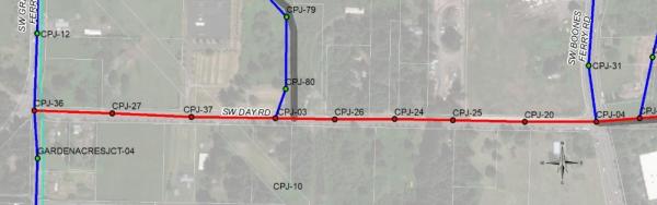 Day Road sewer alignment