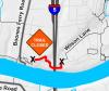 A map demonstrating the closure area. 