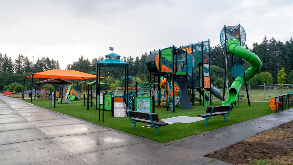 New Memorial Park Playground in Wilsonville, Oregon
